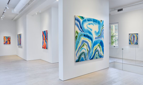 Installation view of&nbsp;Sarah Blaustein: Recent Paintings. Photograph by Glen Cheriton.