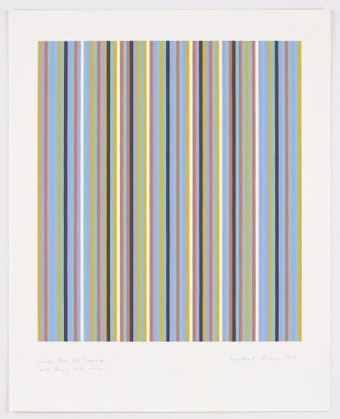 Bridget Riley, Yellow, Blue, Red, Turquoise with Black and White,&nbsp;1982