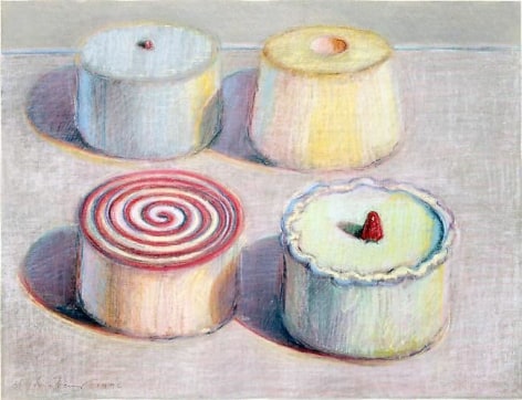 Wayne Thiebaud Four Cakes, 1996