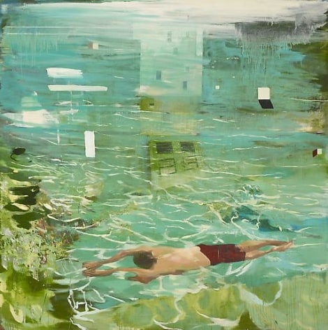 Diver 2008 oil on linen mounted on panel