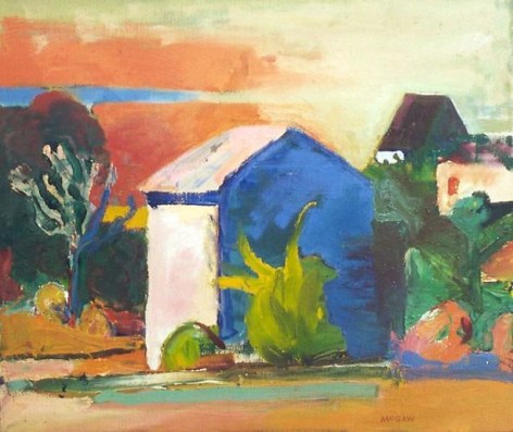 Bruce McGaw Landscape with Blue House, 1959