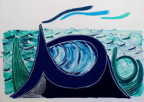 David Hockney The Wave, A Lithograph, 1990