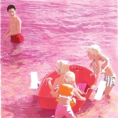 Red Boat Beach, Striped Vest (Pink)