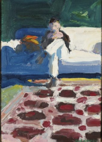 Paul Wonner Man Seated on a Blue Sofa, 1960s