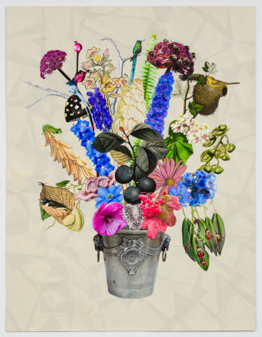 Jane Hammond Champagne Bucket with Paradise Flycatcher, Angelica Gigas and Canterbury Bells, 2023