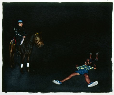 Tim Gardner, Untitled (Nick and Lars with Mounted Policeman), 1999