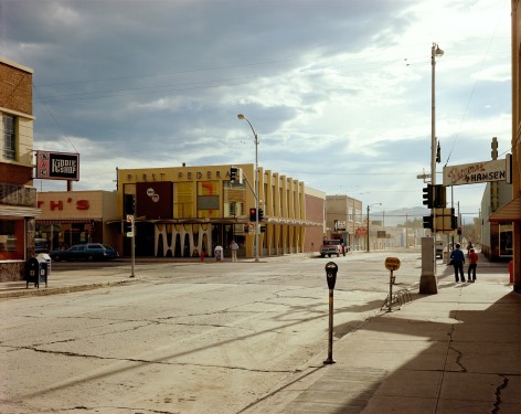 Stephen Shore, Second Street, East and South Main Street, Kalispell, Montana, August 22, 1974
