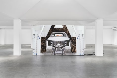 Installation view, Nina Canell, Future Mechanism Rag Plus Two Grams, Simian, Cophenhagen, 2024. Photo: GRAYSC / Simian