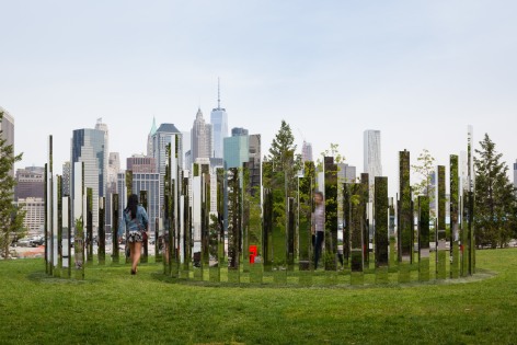 Jeppe Hein, Mirror Labyrinth NY, 2015, Installation view: Please Touch The Art, Brooklyn Bridge Park, 2015-16