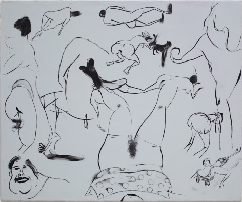 Sue Williams, Woman and Cat, 1995