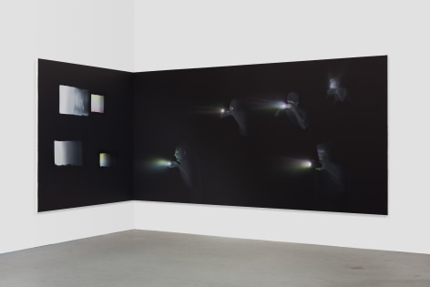 Tala Madani, Corner Projection with Squares, 2018