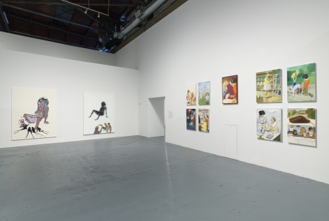 Installation view of Tala Madani: Biscuits, September 10, 2022 &ndash; February 19, 2023 at The Geffen Contemporary at MOCA. Courtesy of The Museum of Contemporary Art (MOCA). Photo by Jeff McLane.