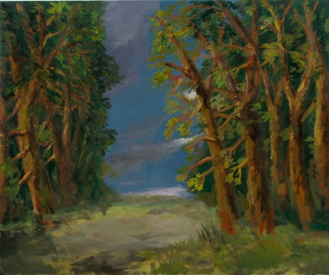 Karen Kilimnik, approaching night, the edge of the forest, 2013