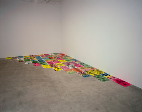 Allen Ruppersberg, The Mud Below (Untitled Carpet), 1988-91, Installation view: 303 Gallery, New York, 1991