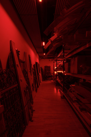 Installation view of Mike Nelson, I, IMPOSTOR, 2011., Various materials. Photo: Matt Greenwood. Courtesy the artist and the Hayward Gallery.