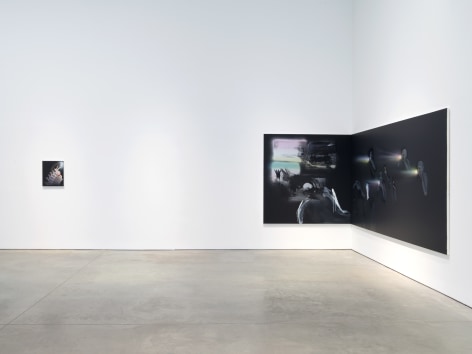 Installation view: Tala Madani, Corner Projections, 303 Gallery, New York, 2018