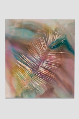 Sam Falls, Untitled (Venice, Palm 5), 2014, Dye on canvas, 81 x 72 inches