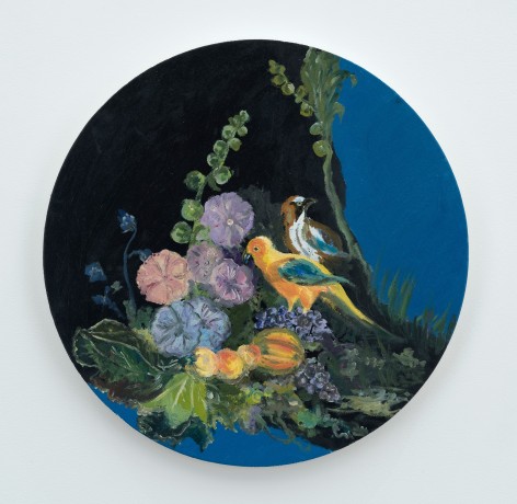 Karen Kilimnik, guarding the flowers and lunch, 2017