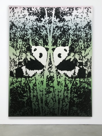 Rob Pruitt, I See Two Pandas Back-to-Back Eating Bamboo In The Forest