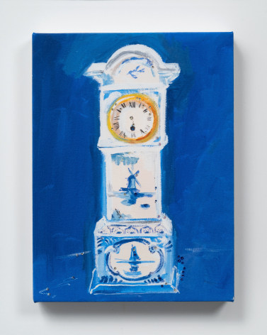 Karen Kilimnik, the Bavarian clock at the entrance to the Alpine forest in the moonlight, 2019