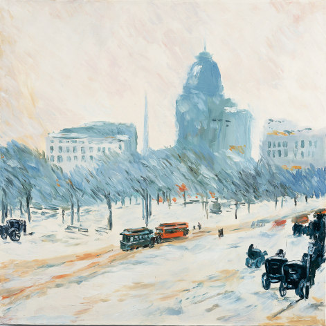 Karen Kilimnik, Old New York, Winter in Union Square, 1892, Childe Hassam, 2002