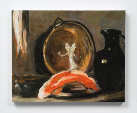 Karen Kilimnik, the fairy cleaning the copper pot with fairy dish soap...sparkling clean!, 2019