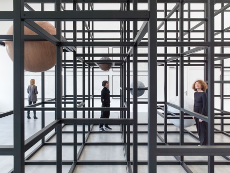 Installation view: Alicja Kwade, LinienLand, Haus Konstruktiv, Zurich, 2018. Photo: Roman M&auml;rz