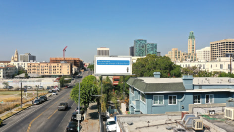Larry Johnson,&nbsp;Bristol, 2020. Billboard at&nbsp;Hoover St. and W. Seventh St., Los Angeles 90005 (facing east).&nbsp;144 &times; 288 in. (365.8 &times; 731.5 cm). Courtesy of the artist, David Kordansky Gallery, Los Angeles, and 303 Gallery, New York. Installation view,&nbsp;co-produced by The Billboard Creative for&nbsp;Made in L.A. 2020: a version. Photo: Joshua White / JWPictures.com