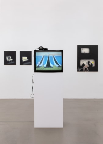 Installation view: Tala Madani, Oven Light, Portikus, Frankfurt, 2019