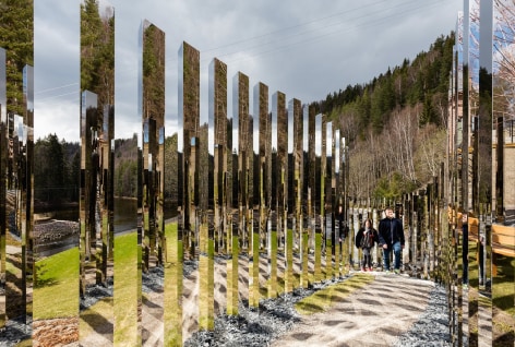 Jeppe Hein, Path of Silence, 2016, Installation view: Reflection, Kistefos Museum, Jevnaker