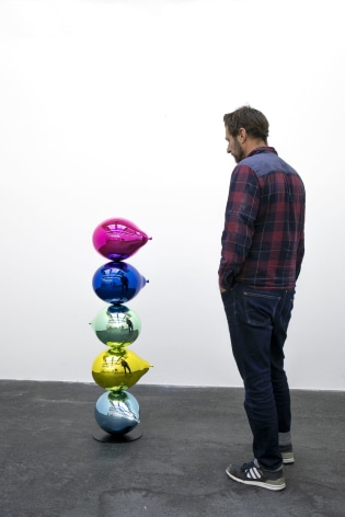 Jeppe Hein, Together we will touch the sky (light blue, medium yellow, light green, dark blue, pink)