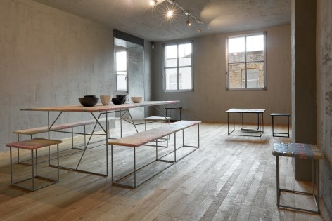 Installation view:&nbsp;Furniture, Tapestry and Ceramics, Blue Projects | Blue Mountain School, London, UK, Courtesy Blue Mountain School. Photo: Robert Glowacki