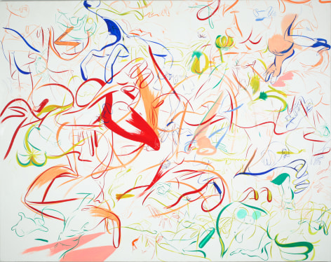 Sue Williams, Red Flouncy (Go Team), 1997