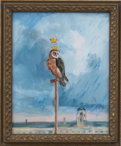 Karen Kilimnik, the owl, town watch, the flood approaches, 2017