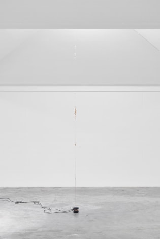 Installation view, Nina Canell, Future Mechanism Rag Plus Two Grams, Simian, Cophenhagen, 2024. Photo: GRAYSC / Simian