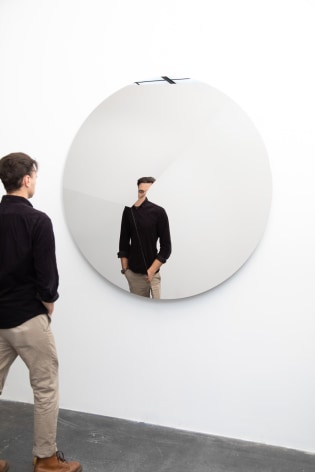 Jeppe Hein, Not yet titled (Mirror Rotating 120&deg; II), 2019