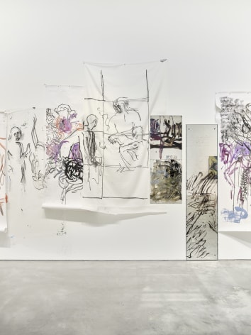 Installation view: Nick Mauss and Ken Okiishi, 303 Gallery, New York, 2025, Photo: Justin Craun