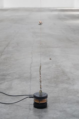 Installation view, Nina Canell, Future Mechanism Rag Plus Two Grams, Simian, Cophenhagen, 2024. Photo: GRAYSC / Simian
