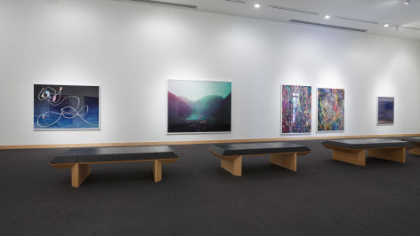 Installation view: Contemporary Photography Forum: Daniel Gordon, Paul Kneale, Florian Maier-Aichen,  Boca Raton Museum of Art, 2017