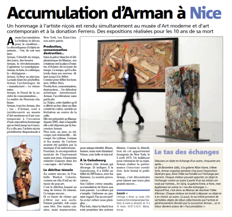 Accumulation d'Arman à Nice