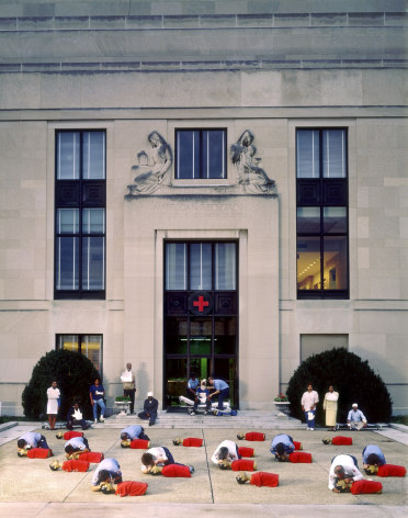 Neal Slavin American Red Cross Demonstrating Artificial Respiration, Washington, DC, 1987