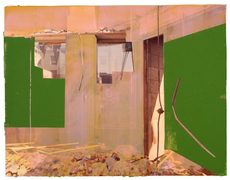 Dennis Farber Untitled (Green Demolition), c. 1980s Acrylic on color photograph