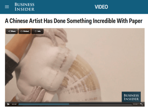Business Insider I A Chinese Artist Has Done Something Incredible With Paper