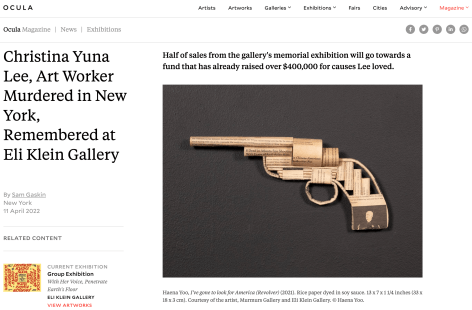 Ocula | Christina Yuna Lee, Art Worker Murdered in New York, Remembered at Eli Klein Gallery