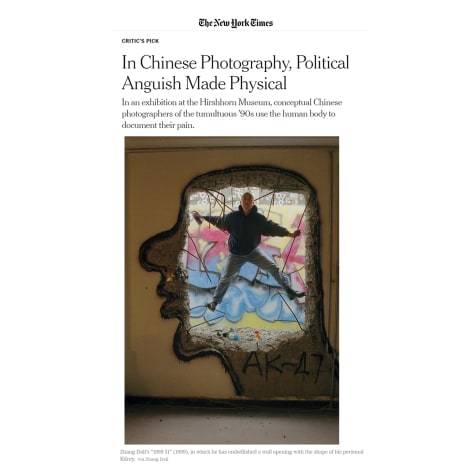 The New York Times | In Chinese Photography, Political Anguish Made Physical