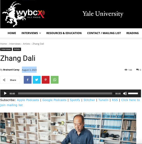 Zhang Dali | Interview with Yale University Radio WYBCX