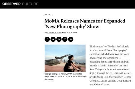 The Observer | MoMA Releases Names for Expanded ‘New Photography’ Show