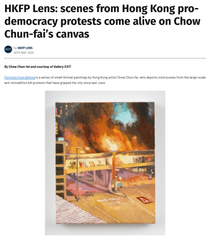 Hong Kong Free Press | Scenes from Hong Kong pro-democracy protests come alive on Chow Chun-Fai's canvas