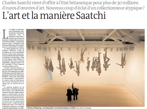 Le Monde | L'art et la maniere Saatchi
