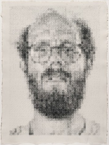 Chuck Close Self-Portrait/Conte Crayon, 1979